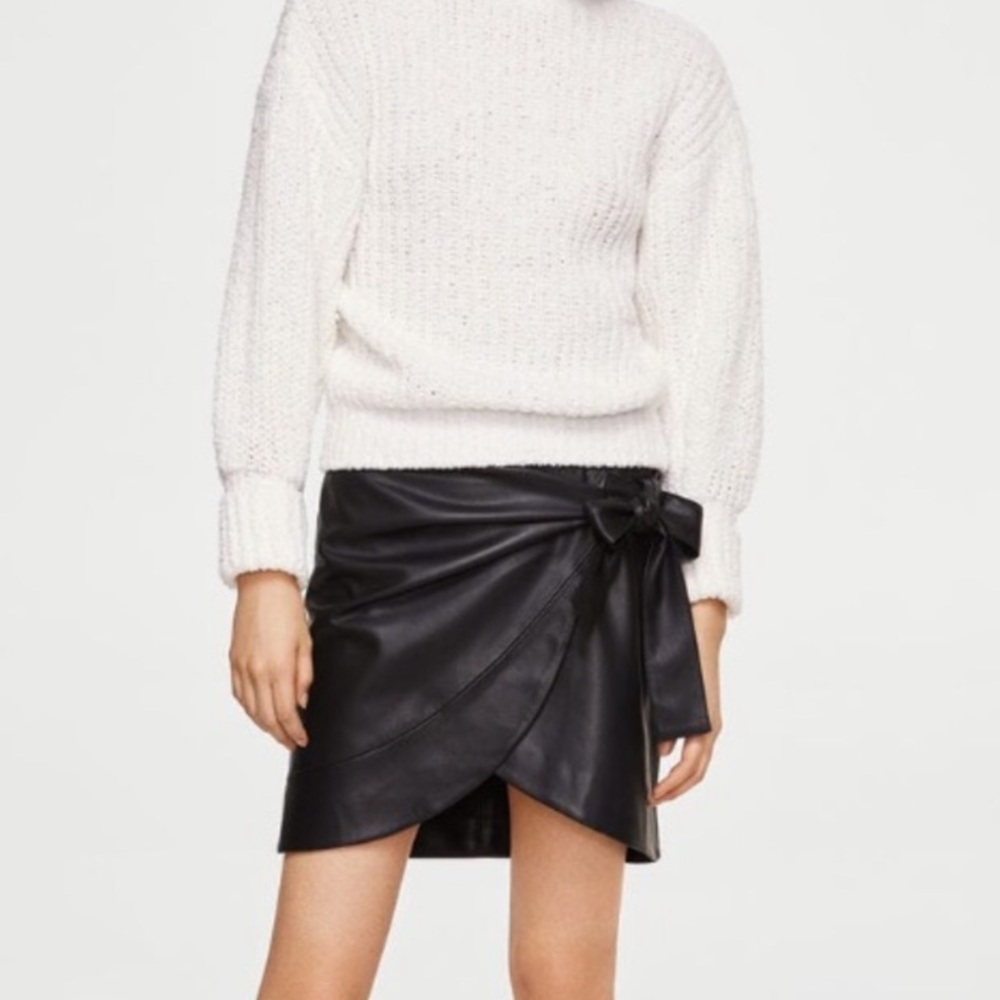 MANGO Leather Skirt
